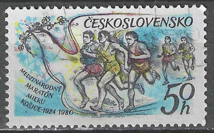 Tsjechoslowakije 1980 - Yvert 2375 - Marathon in Kosice (ST), Postzegels en Munten, Postzegels | Europa | Overig, Gestempeld, Verzenden