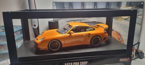 Porsche 911 turbo orange 1-18 Auto Pro Shop + set, Hobby en Vrije tijd, Modelauto's | 1:18, Zo goed als nieuw, Auto, Overige merken
