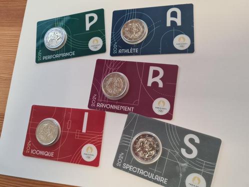 5 x 2 euro coincard France 2024 "Jeux Olympiques Paris ", Timbres & Monnaies, Monnaies | Europe | Monnaies euro, Série, 2 euros