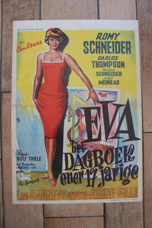 filmaffiche Romy Schneider die halbzarte 1959 filmposter, Verzamelen, Posters, Zo goed als nieuw, Film en Tv, A1 t/m A3, Rechthoekig Staand