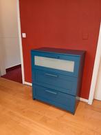 IKEA blauwe Brimnes dressoir met 3 laden, Ophalen, Gebruikt