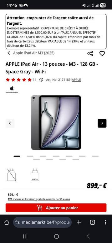 iPad air M3 13" wifi 128gb beschikbaar voor biedingen