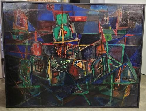 Jan Albert DE ROOVER, boten op drift, Antiek en Kunst, Kunst | Schilderijen | Abstract, Ophalen