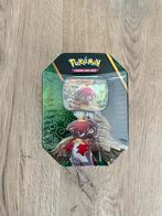 Sealed Pokemon tin met 4 packs in van de vorige generatie, Nieuw, Ophalen of Verzenden