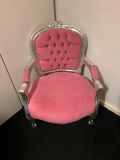 Kinderstoel barok roze zilver, Kinderen en Baby's, Kinderkamer | Tafels en Stoelen, Zo goed als nieuw, Ophalen