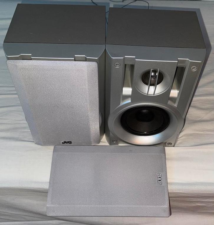 JVC MX-KC2 stereo 2-weg 50W 6 ohm, Audio, Tv en Foto, Luidsprekerboxen, Zo goed als nieuw, Front, Rear of Stereo speakers, Minder dan 60 watt
