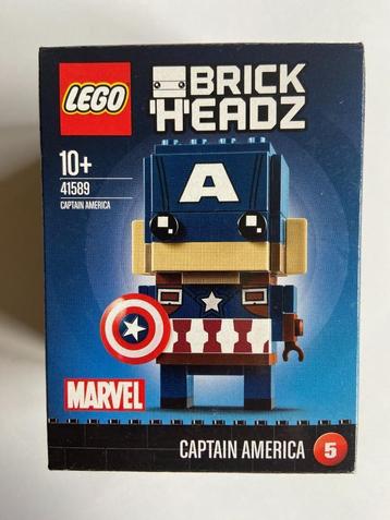 Lego BrickHeadz 41589 : Marvel Captain America (5), Enlèvement ou Envoi, Neuf, Ensemble complet, Lego