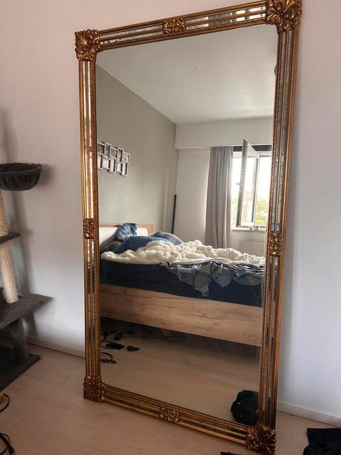 Grote Barok spiegel goud 97x182cm, Antiek en Kunst, Antiek | Spiegels, 50 tot 100 cm, 150 tot 200 cm, Rechthoekig, Ophalen