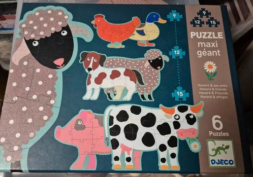 Djeco legpuzzel 6 in 1 boerderijdieren, Kinderen en Baby's, Speelgoed | Kinderpuzzels, Zo goed als nieuw, Ophalen