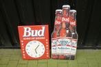budweiser klok en bier reclame jaren 90, Collections, Marques de bière, Panneau, Plaque ou Plaquette publicitaire, Autres marques