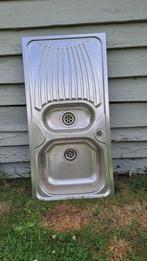 Spoelbak Inox, Huis en Inrichting, Ophalen, Gebruikt, 100 tot 150 cm, Minder dan 100 cm