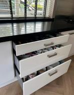 DUITSE KWALITEIT HOOGGLANS KEUKEN MET KASTENWAND, Huis en Inrichting, Keuken | Complete keukens, Ophalen, Wit, Graniet of Steen