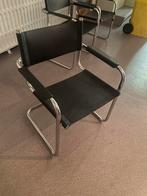 3 design stoelen, leder look en chroom, Huis en Inrichting, Stoelen, Metaal, Drie, Gebruikt, Ophalen