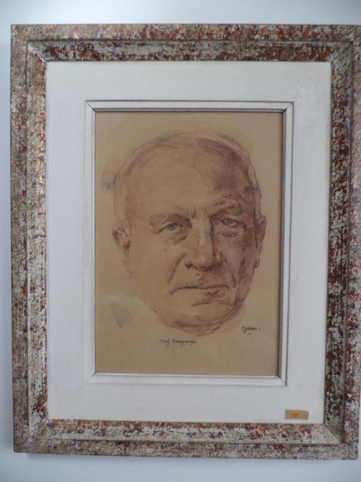 1951 Isidoor baron OPSOMER portret Prof. Bruynoghe Leuven, Antiek en Kunst, Kunst | Schilderijen | Klassiek, Ophalen of Verzenden