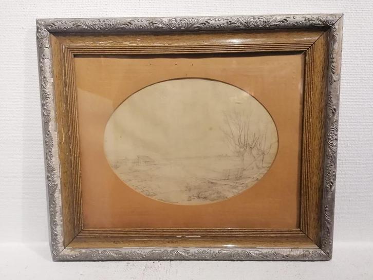 Eugène Verboeckhoven(1798–1881)Originele tekening gesigneed, Antiek en Kunst, Kunst | Tekeningen en Fotografie, Ophalen of Verzenden