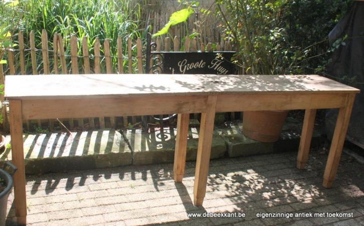 Retro landelijke antieke oude smalle eiken tafel console, Verzamelen, Retro, Ophalen of Verzenden