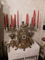 Antieke klok met kanderlaars, Antiek en Kunst, Antiek | Brons en Koper, Ophalen