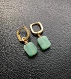 Boucles d'oreilles en or 14k émeraude naturelle  brute, Neuf, Enlèvement ou Envoi, Vert, Pendantes