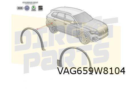 Volkswagen Touareg (4/18-11/23 (760)) wielkuiplijst Rechts a, Auto-onderdelen, Carrosserie, Spatbord, Volkswagen, Nieuw, Verzenden