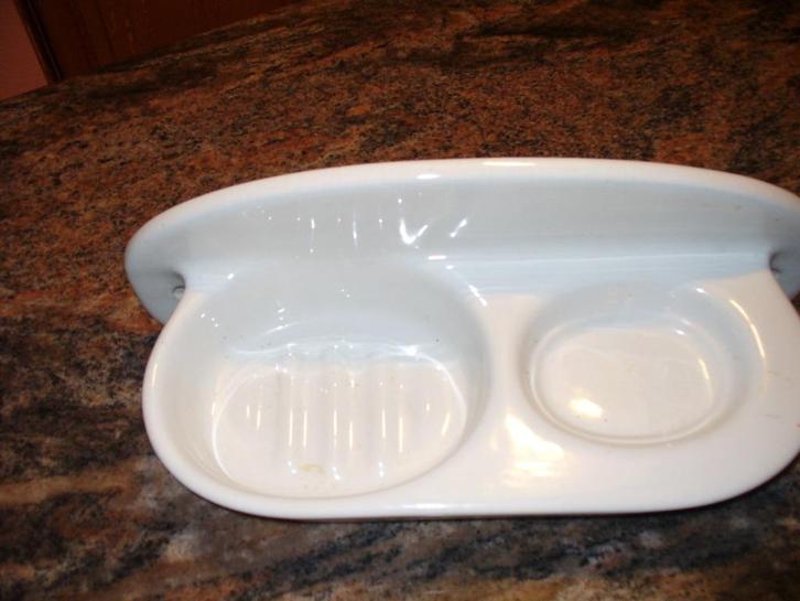 Porte-savon en céramique blanc salle de bain cuisine, Antiek en Kunst, Curiosa en Brocante, Ophalen