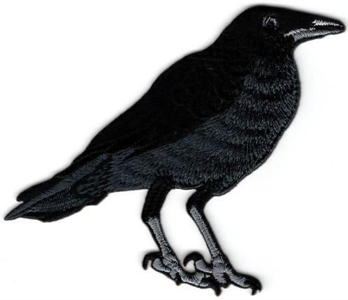 Kraai Raaf Crow stoffen opstrijk patch embleem, Verzamelen, Stickers, Nieuw, Verzenden