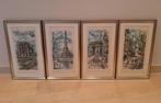 Vintage Arno gesigneerd Parijs aquarel ingelijste prints 50s, Antiek en Kunst, Ophalen of Verzenden