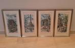 Vintage Arno gesigneerd Parijs aquarel ingelijste prints 50s, Ophalen of Verzenden