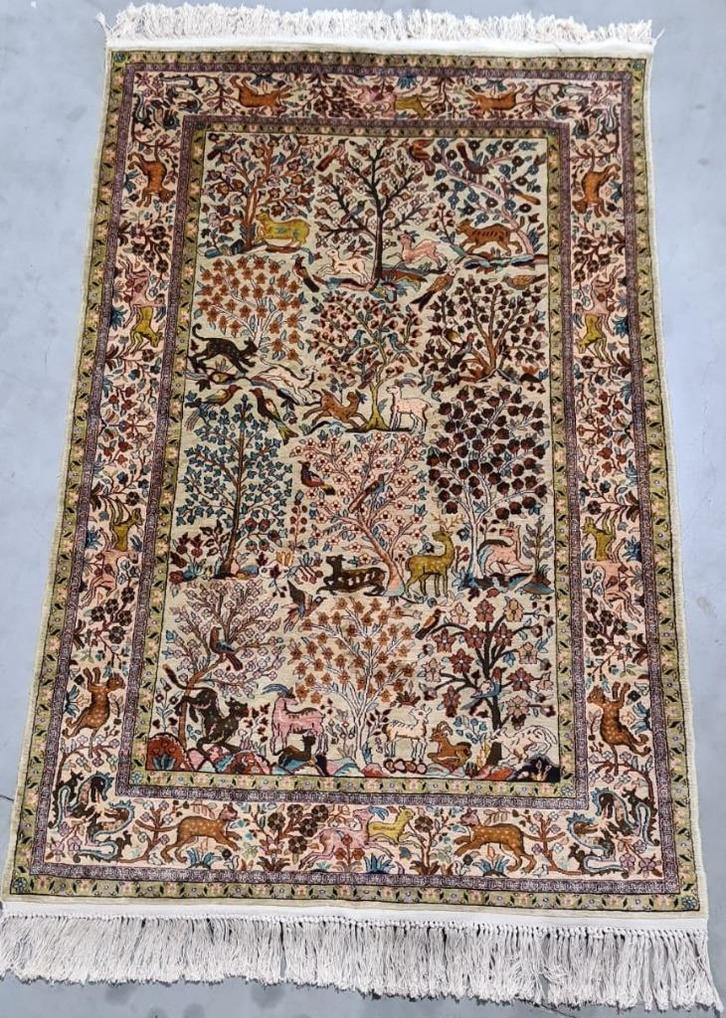 Tapijt handgeknoopt India, woollen pile carpet hand knotted, Huis en Inrichting, Stoffering | Tapijten en Vloerkleden, Zo goed als nieuw