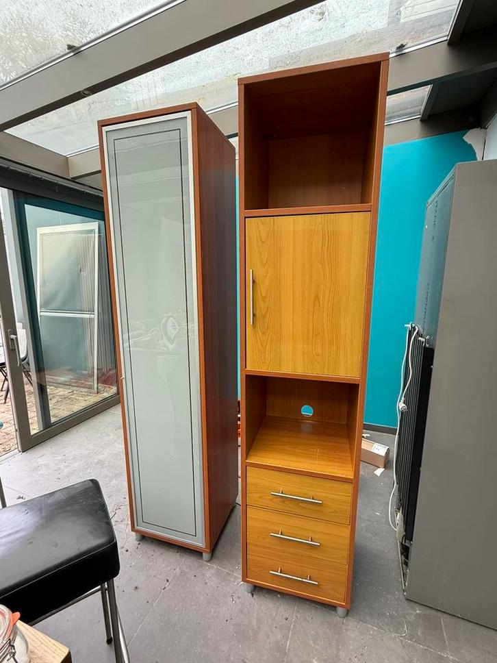 Dubbele vitrinekast, Huis en Inrichting, Kasten | Vitrinekasten, Gebruikt, 200 cm of meer, Minder dan 50 cm, 25 tot 50 cm, Met lade(s)