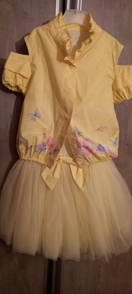 gele jurk Lapin House maat 128, Kinderen en Baby's, Kinderkleding | Maat 128, Zo goed als nieuw, Meisje, Jurk of Rok, Ophalen of Verzenden