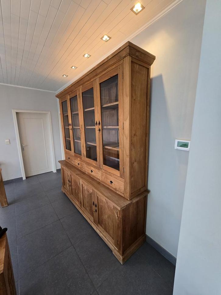 Massief houten eetplaats, Maison & Meubles, Salles à manger complètes, Utilisé, 4 à 6 chaises, Enlèvement