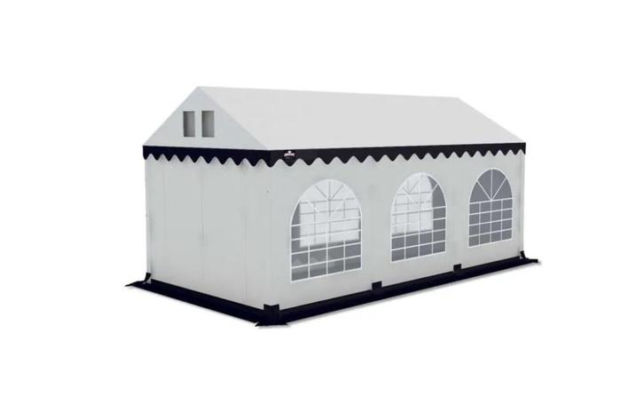 TENT KLEIN - 3 x 6 meter (partytent wit-blauw), Tuin en Terras, Partytenten, Zo goed als nieuw, Partytent, 2 meter of meer, 5 tot 8 meter