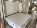 uitklapbaar bedkast 2 personen, Huis en Inrichting, 140 cm, Wit, Zo goed als nieuw, Hout