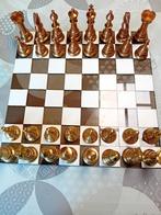 Glazen schaakbord met koperen pionnen, Verzamelen, Swarovski, Ophalen, Zo goed als nieuw