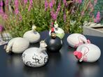 7 mini keramische kippen, Antiek en Kunst, Ophalen of Verzenden