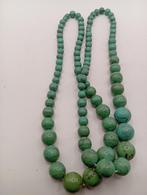 2 colliers effet turquoise année 50, Handtassen en Accessoires, Kettingen, Ophalen, Zo goed als nieuw, Blauw, Overige materialen