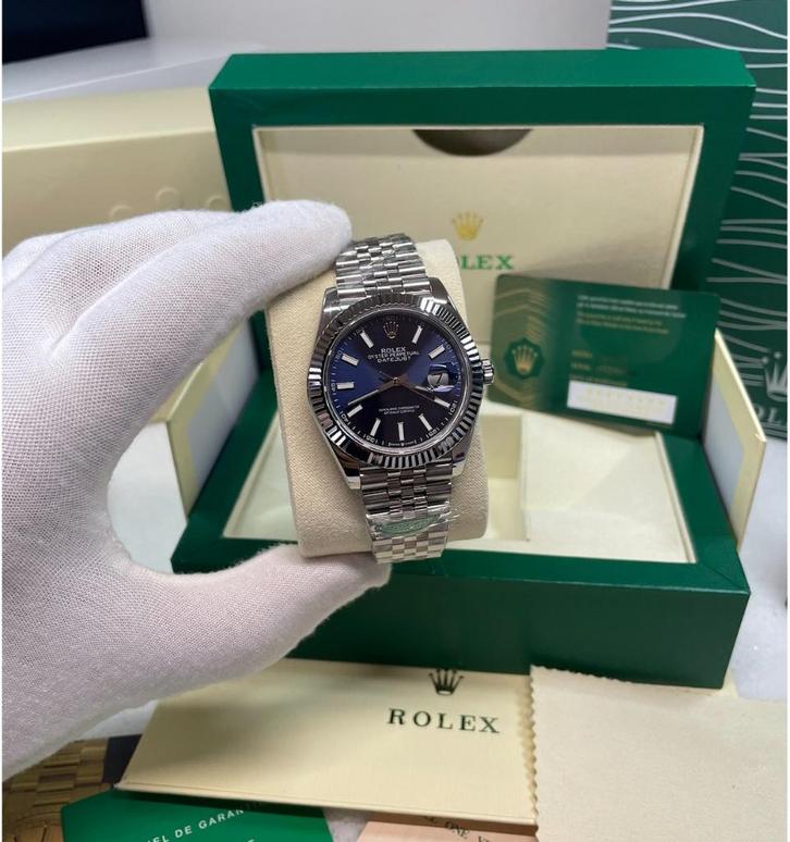 Rolex datejust groen jubilee 41mm, Handtassen en Accessoires, Horloges | Heren, Rolex, Ophalen of Verzenden