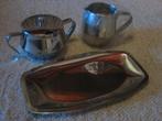 Inox schaal met melkkan en suikerpot/ Nieuw, Ophalen of Verzenden, Nieuw