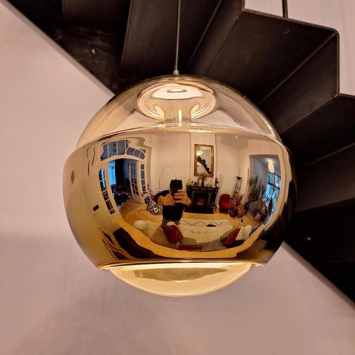 Suspension globe doré de Peill & Putzler, années 60, Maison & Meubles, Lampes | Suspensions, Utilisé, Verre, Enlèvement