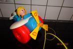 Fisher Price vliegtuigje,geel trektouwtje*VINTAGE*NIEUWSTAAT, Ophalen of Verzenden, Duw- of Trekspeelgoed