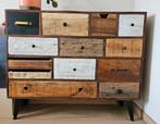 Industriële patchwork bijzetkast (Boho/vintage), 5 laden of meer, 100 tot 150 cm, 50 tot 100 cm, Zo goed als nieuw