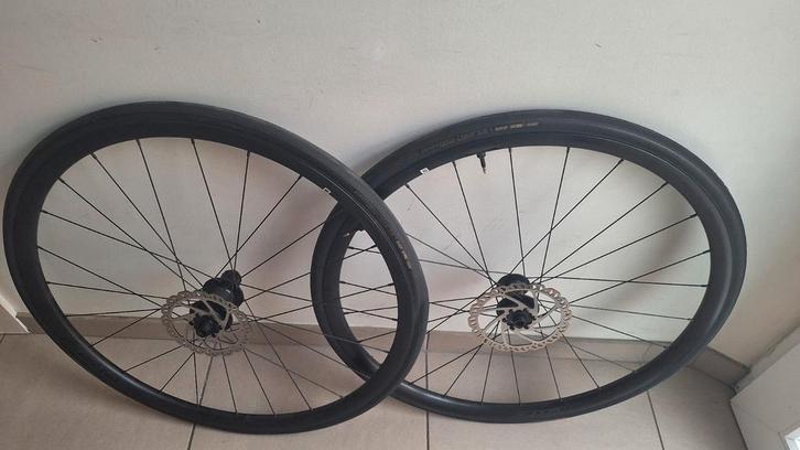Giant PR-2 Disc wielset inclusief banden en rotors, Fietsen en Brommers, Fietsonderdelen, Zo goed als nieuw, Racefiets, Wiel, Ophalen