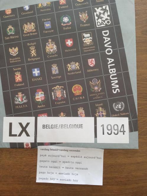 davo LX  /bladen jaar 1994 Belgie/Belgique-nieuw in envelopp, Postzegels en Munten, Postzegels | Toebehoren, Overige typen, Verzenden