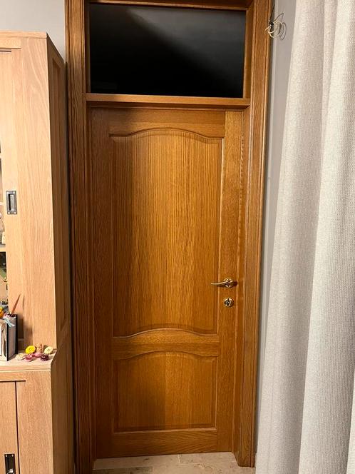 Massief eiken deuren, Doe-het-zelf en Bouw, Deuren en Vliegenramen, Zo goed als nieuw, Glas, Ophalen