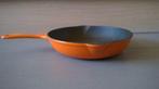 creuset braadpan maat 23 voor gas, Gebruikt, Gietijzer, Ophalen of Verzenden, Keramische plaat