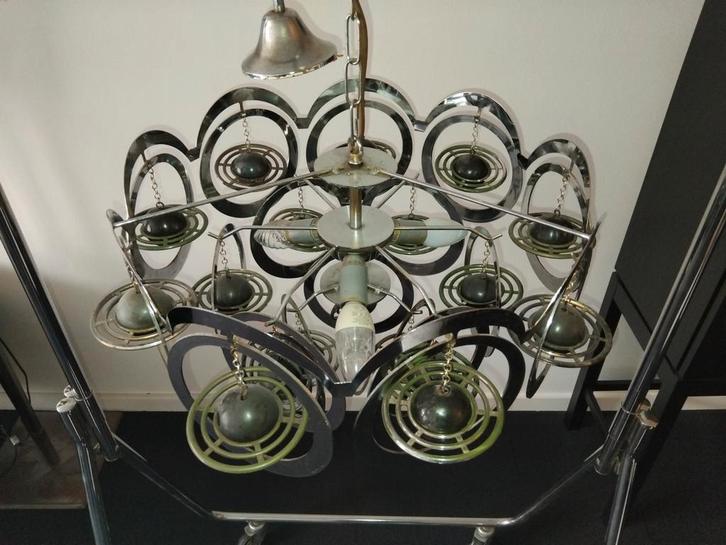 SPOETNIK hanglampen 2 stuks., Huis en Inrichting, Lampen | Hanglampen, Gebruikt, 50 tot 75 cm, Kunststof, Ophalen