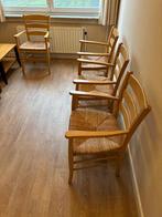 4 rieten stoelen, Huis en Inrichting, Ophalen, Riet of Rotan, Bruin, Zo goed als nieuw