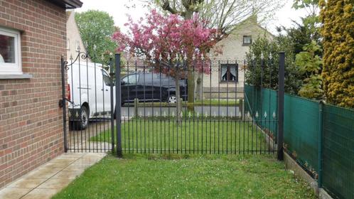 Authentique clôture de jardin en fer forgé + portail, Jardin & Terrasse, Clôtures de jardin, Comme neuf, Clôture barrée, Fer, Avec portail