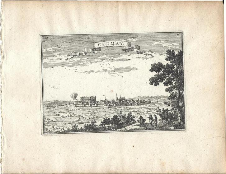 1665 - Chimai / Chimay, Antiek en Kunst, Kunst | Etsen en Gravures, Verzenden