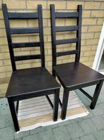 Set van 2 houten stoelen, IKEA, Huis en Inrichting, Stoelen, Ophalen, Gebruikt, Twee, Zwart